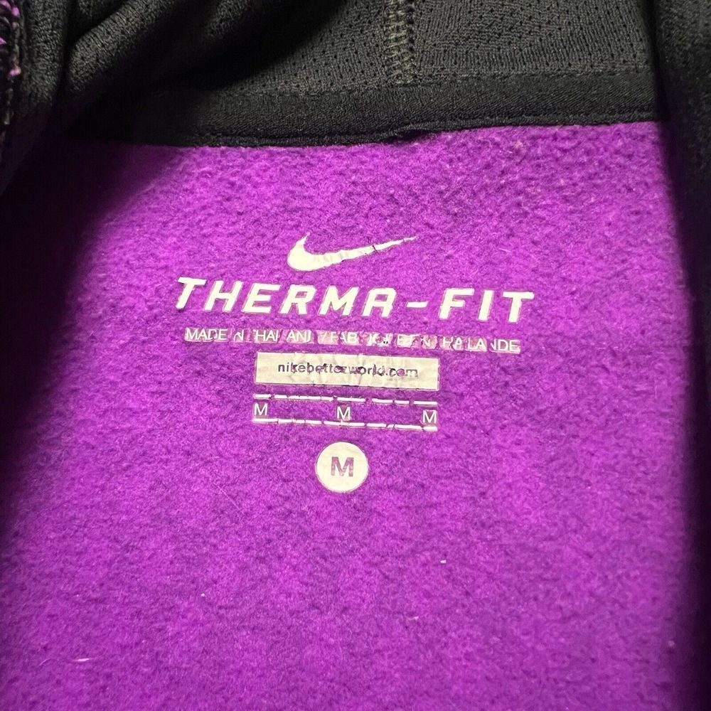 Nike Therma-Fit Women's Polka Dot Purple Hooded Sweater Size Medium - Picture 5 of 8